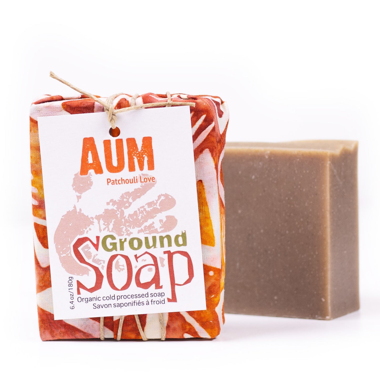 Aum Patchouli essential oil organic bar soap from Ground Soap. 