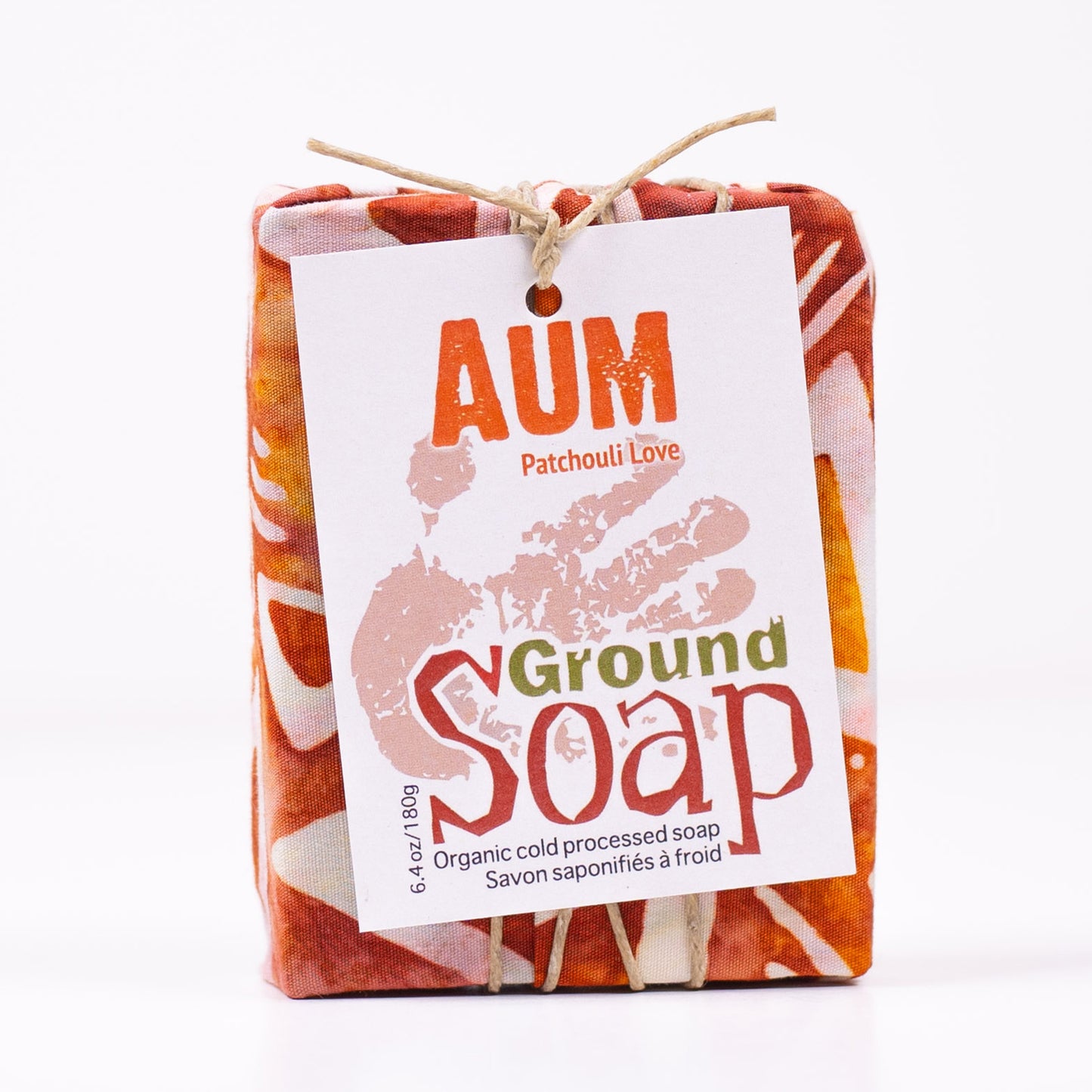 Aum Patchouli essential oil organic bar soap from Ground Soap. 