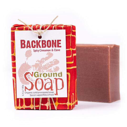 Backbone cinnamon essential oil organic bar soap from ground Soap.