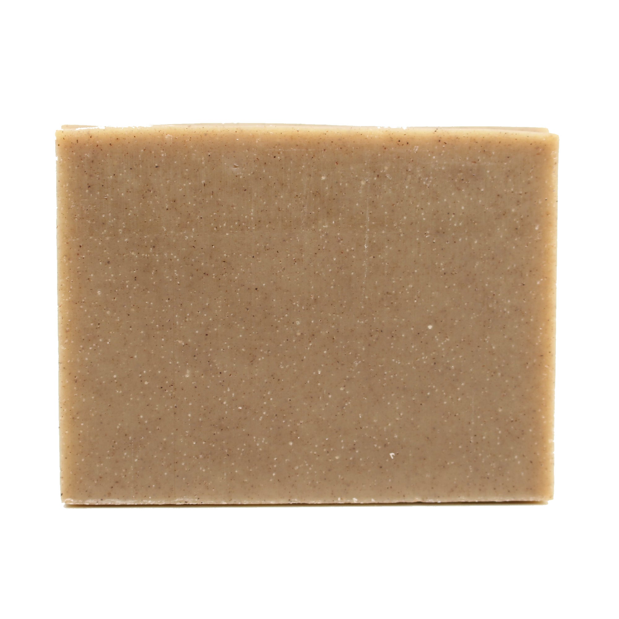Aum Patchouli essential oil organic bar soap from Ground Soap unwrapped closeup. 