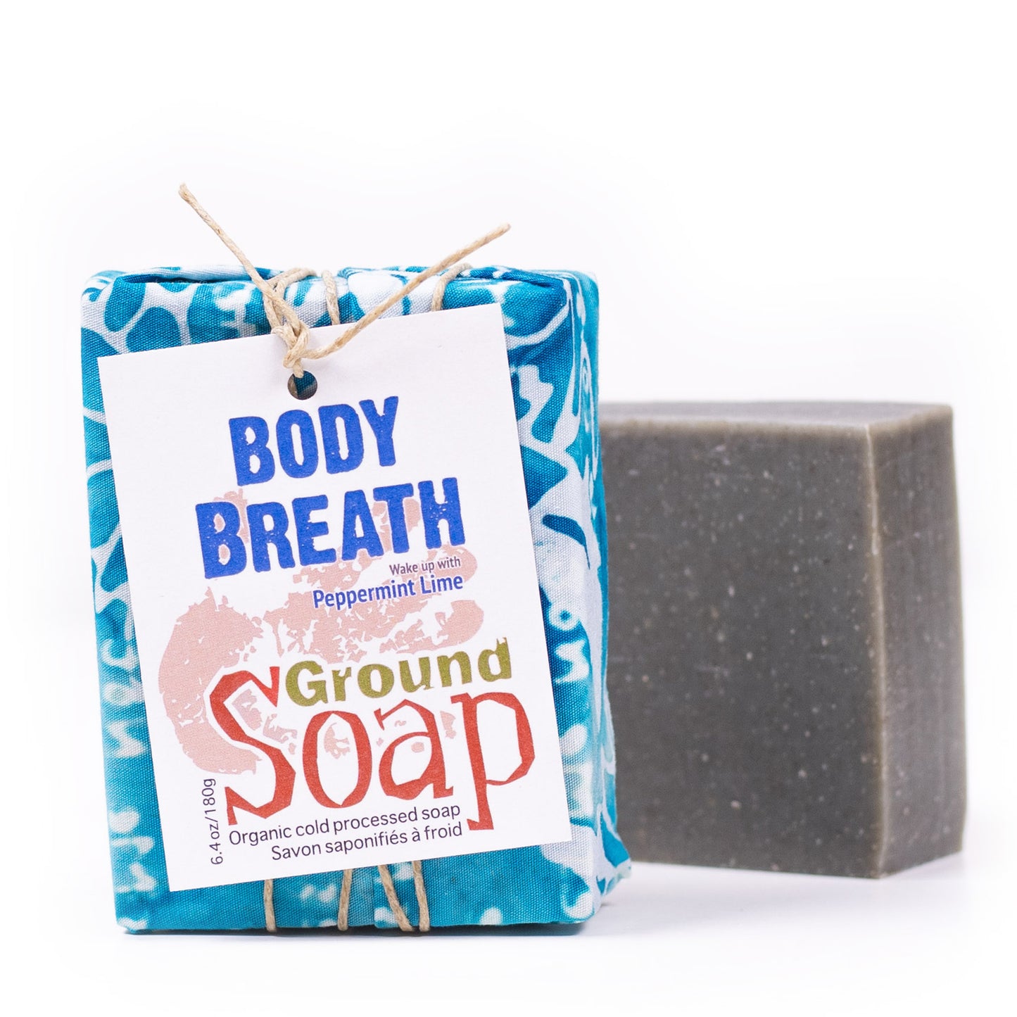 Body Breath Peppermint essential oil organic bar soap from ground Soap. 