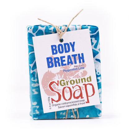 Body Breath Peppermint essential oil organic bar soap from ground Soap. 