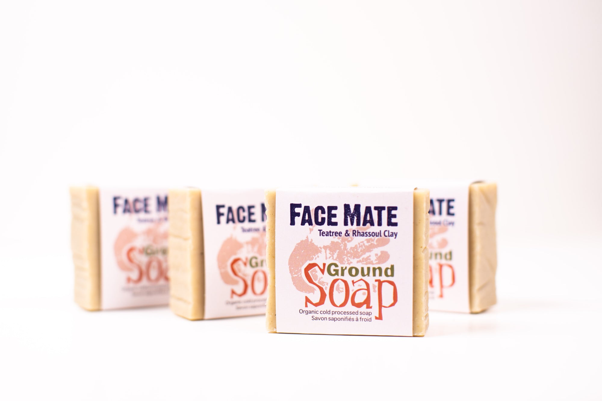 Face Mate - Teatree Oil & Rhassoul Clay -  Small Size Organic Bar Soap