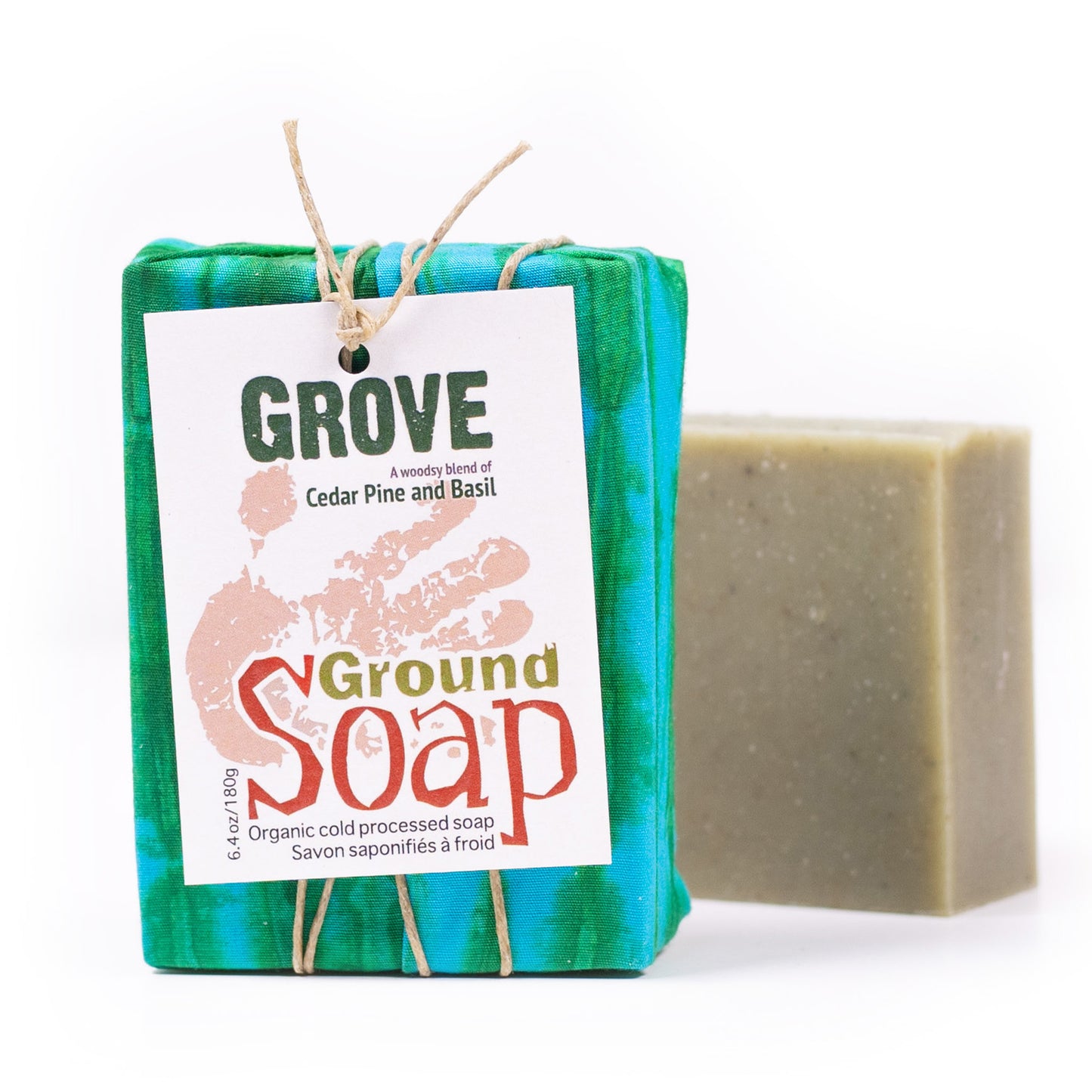 Grove cedar & Pine essential oil and rhassoul clay organic bar soap from ground Soap.