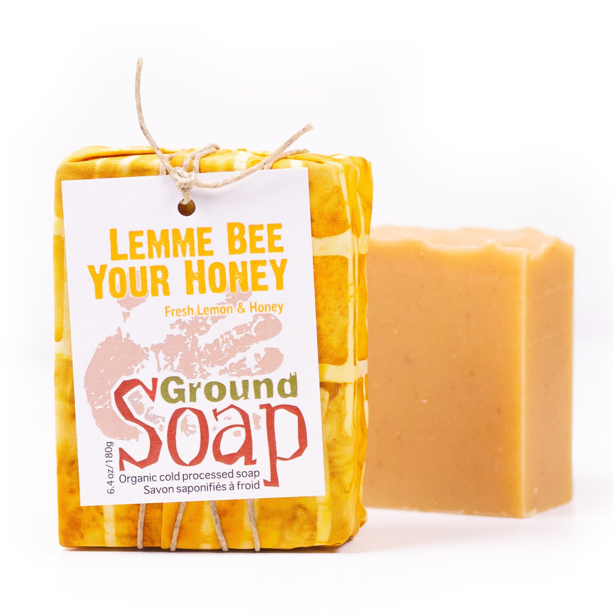 Lemme Bee Your Honey lemon essential oil and honey organic bar soap from ground Soap.