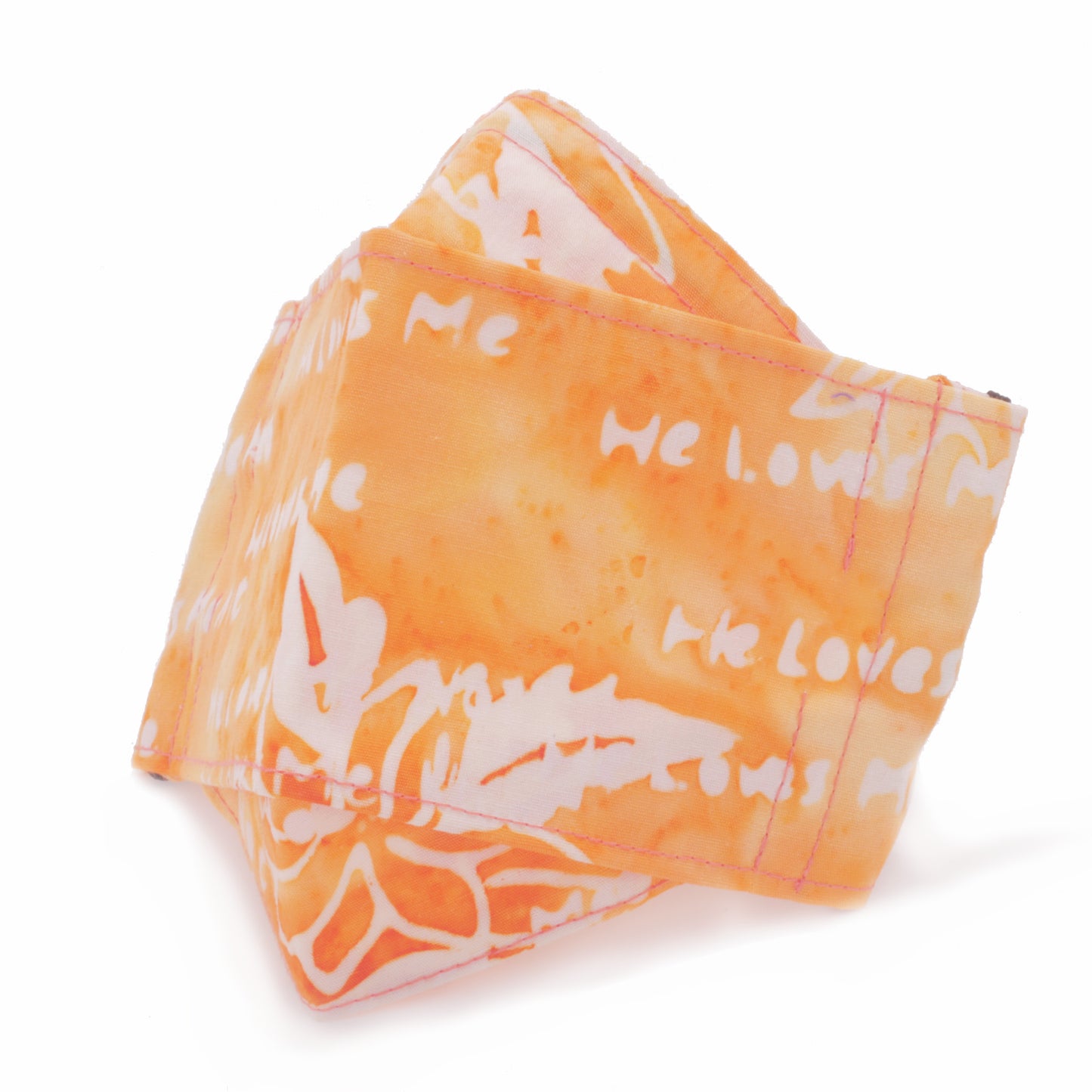 Orange He Loves Me - Batik Cotton Face Mask