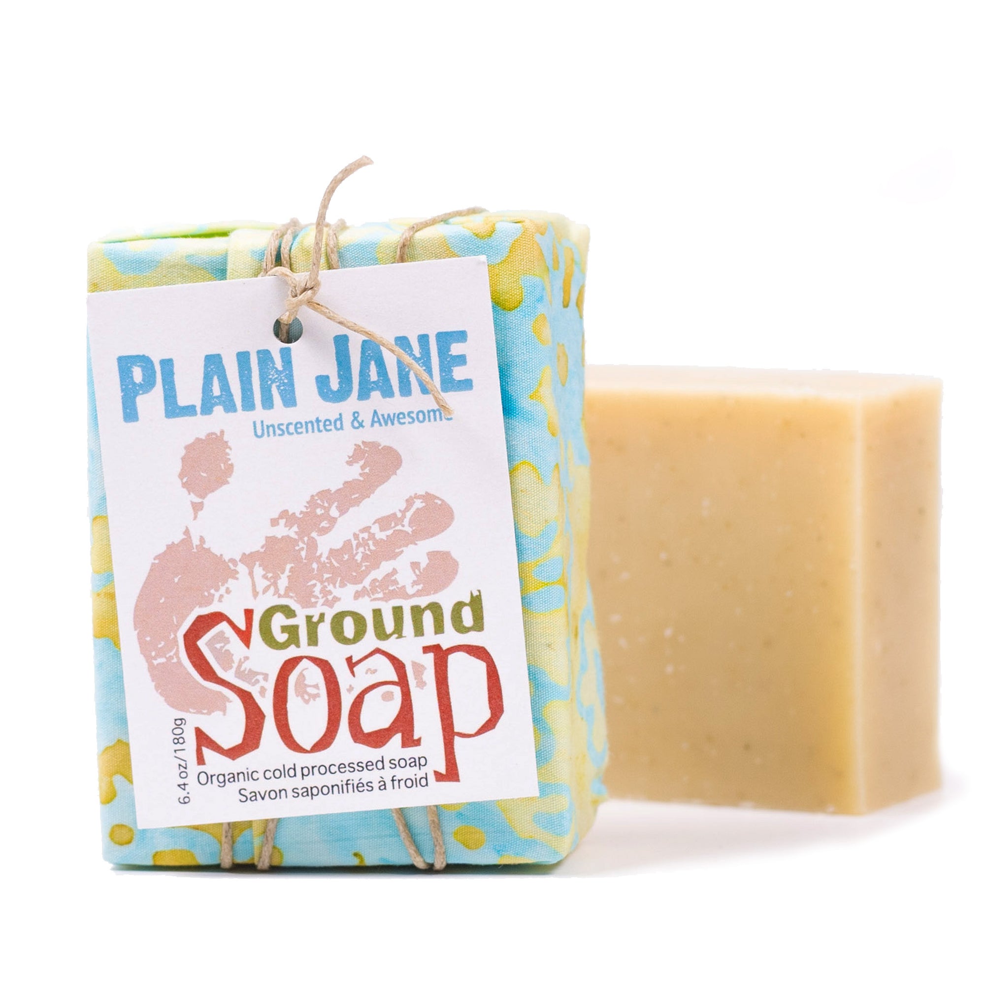 Plain Jane Unscented organic bar soap from ground Soap.