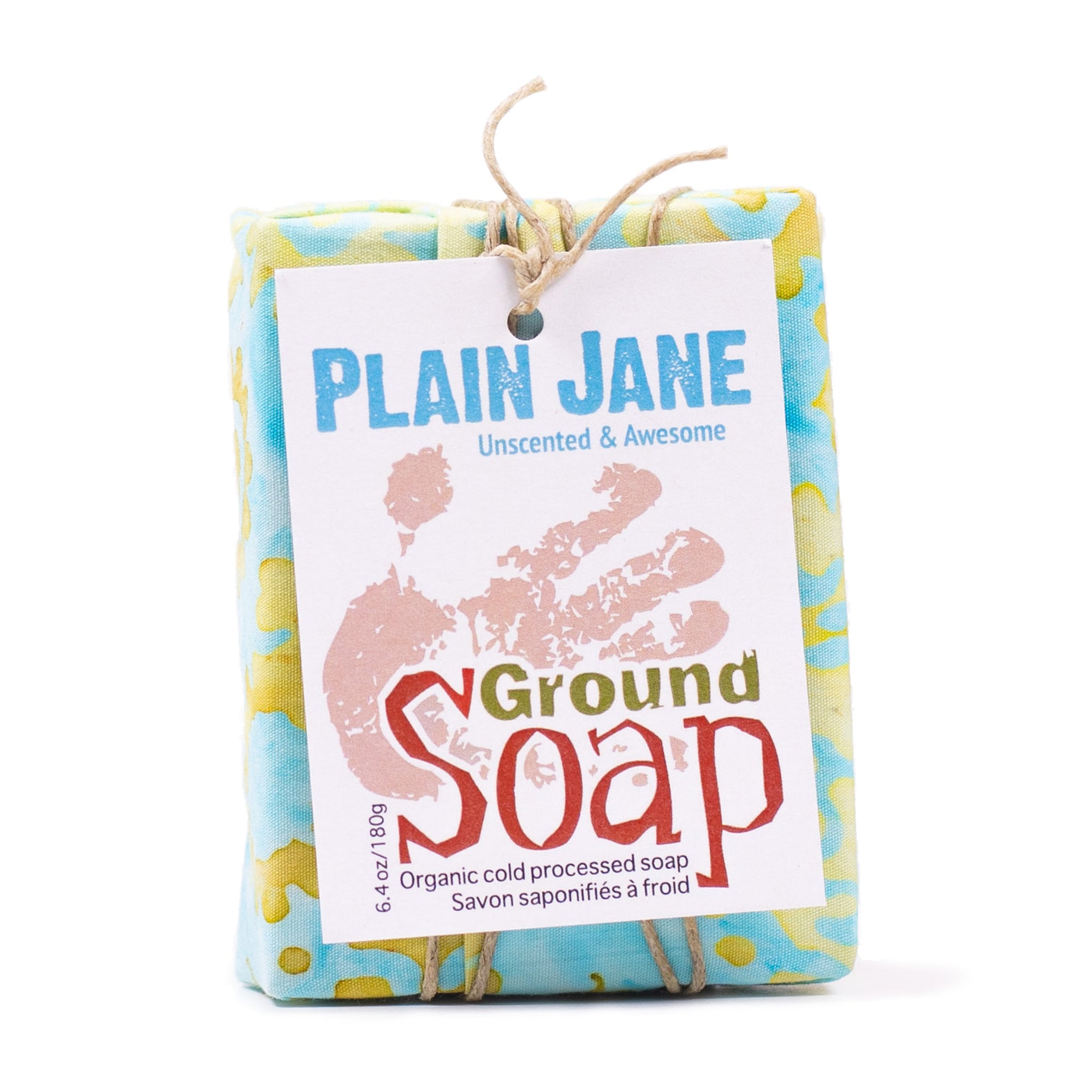 Plain Jane Unscented organic bar soap from ground Soap.